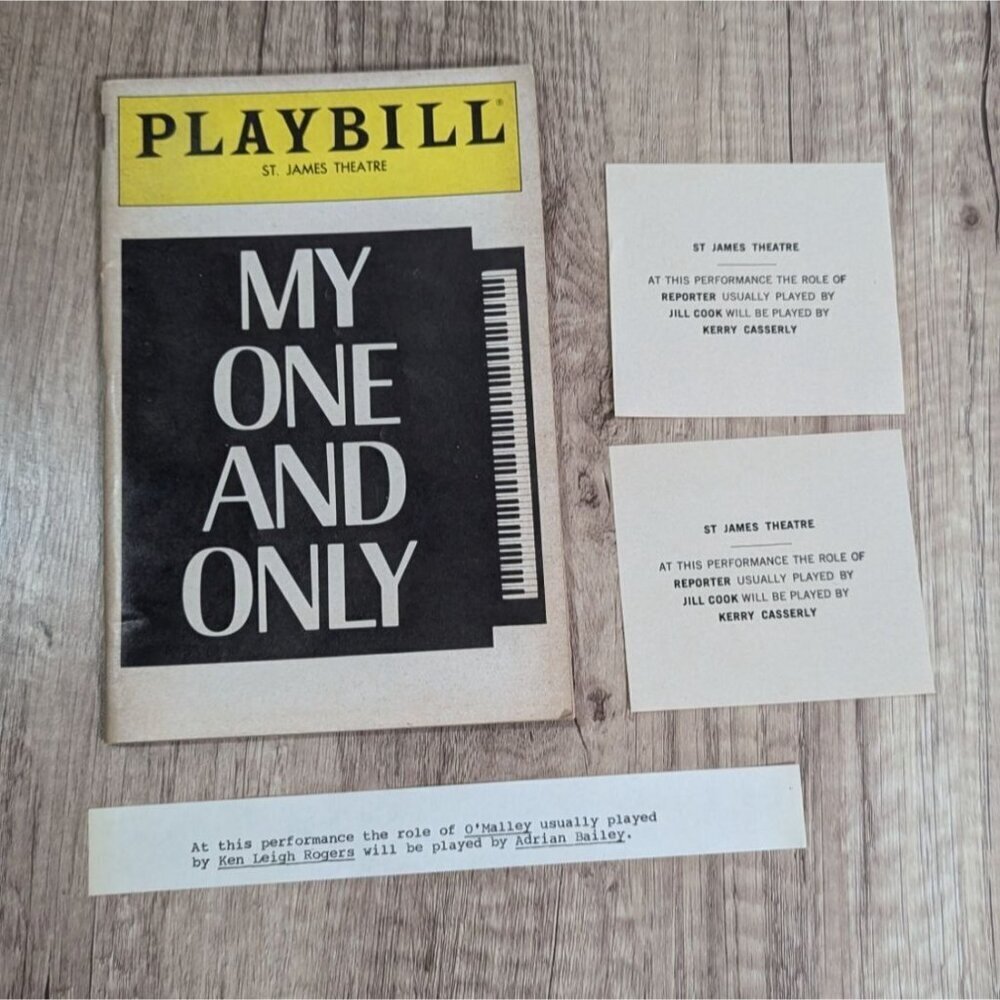 Vintage 1983 Playbill "My‎ One And Only" St. James Theatre Collectible